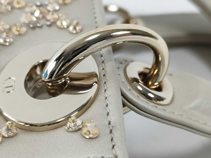 Dior Lady Dior Mini Cannage Rhinestone Beaded Handbag M0505REJ