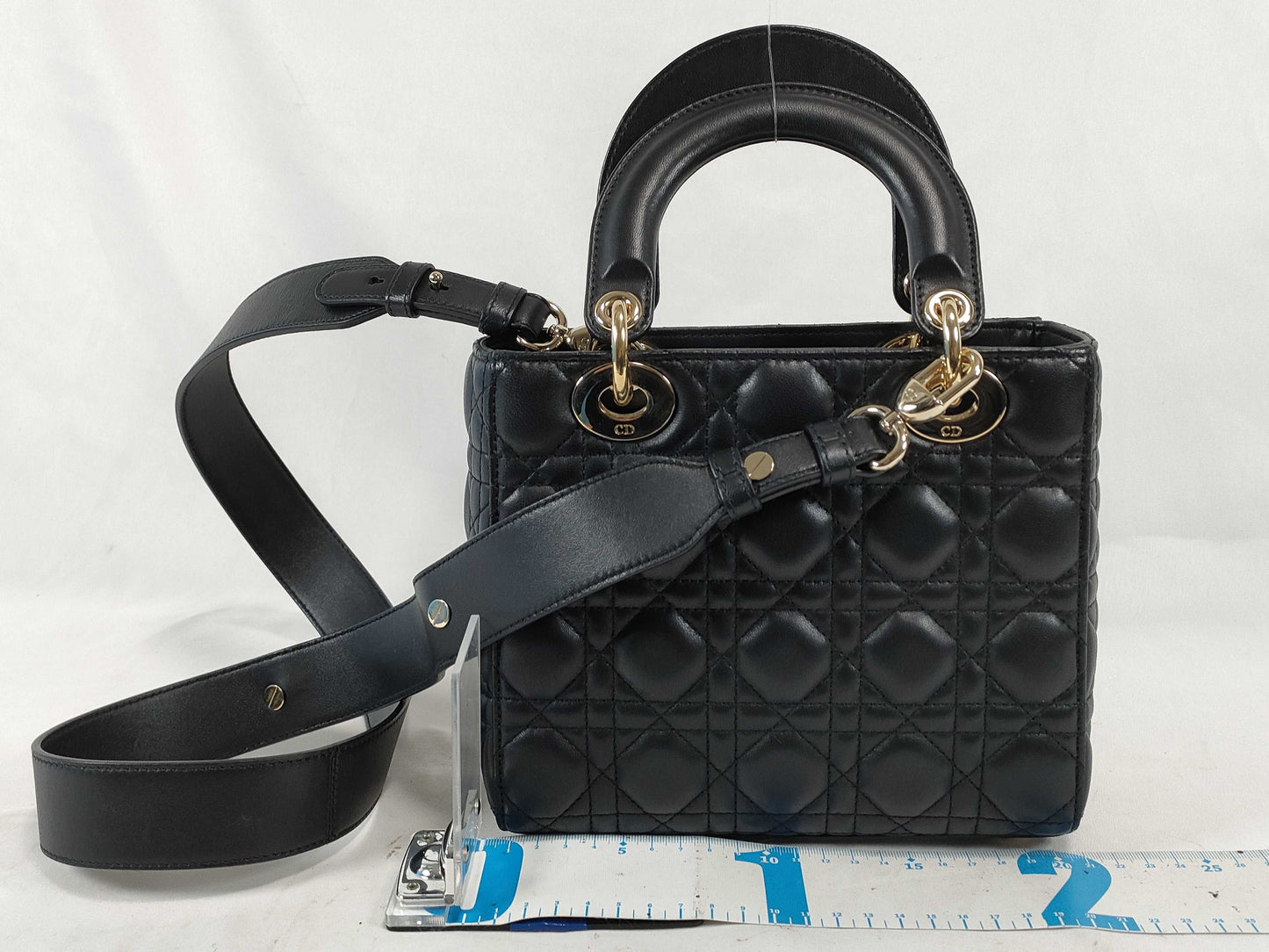 Dior Lady Dior Small Cannage Black Groove 25 Handbag