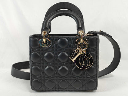 Dior Lady Dior Small Cannage Black Groove 25 Handbag