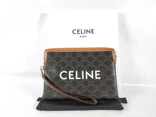 CELINE Small Pouch in Triomphe Canvas 10J502FES.04LU