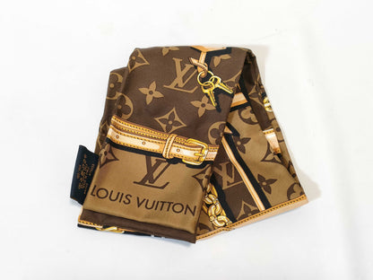 LOUIS VUITTON LV M78655 Bandeau Monogram Confidential Maroon Scarf