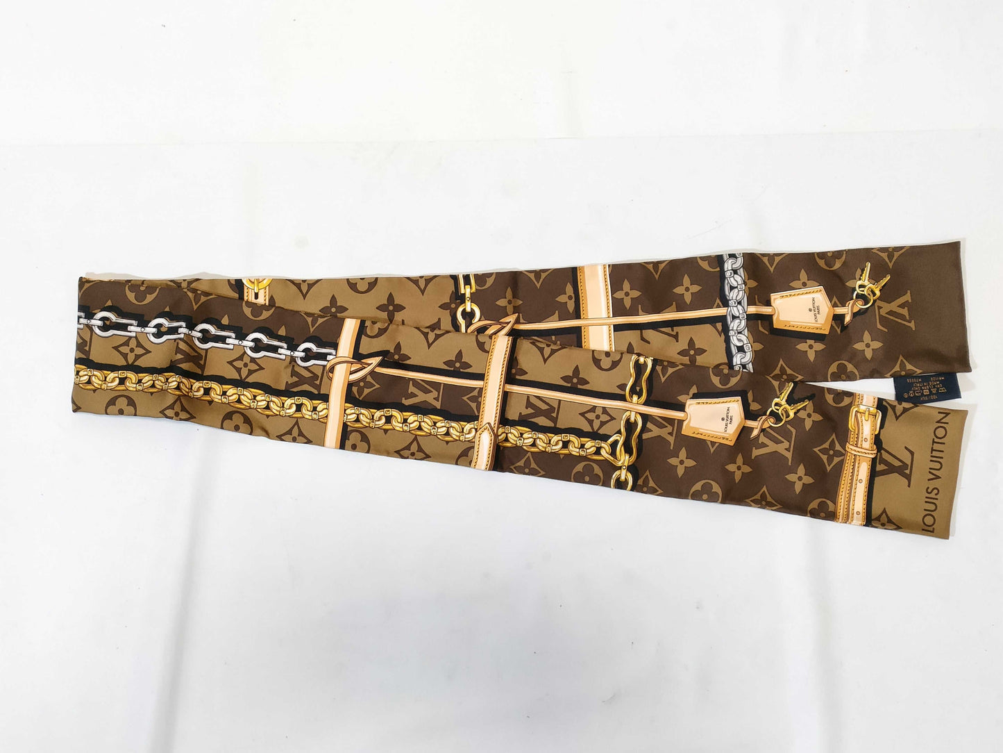 LOUIS VUITTON LV M78655 Bandeau Monogram Confidential Maroon Scarf