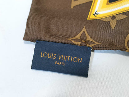 LOUIS VUITTON LV M78655 Bandeau Monogram Confidential Maroon Scarf