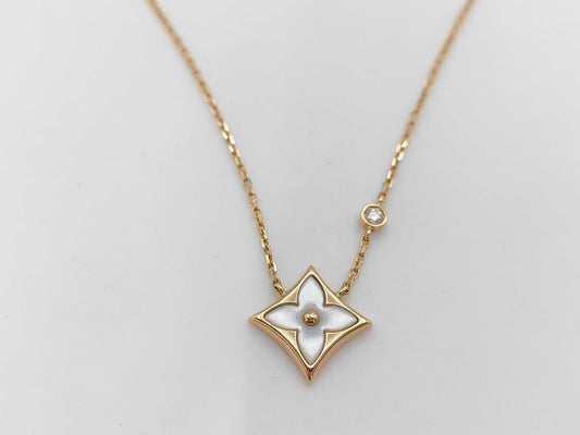 LOUIS VUITTON Idylle Star Blossom Shell 1PD Au750 3.7g Necklace 