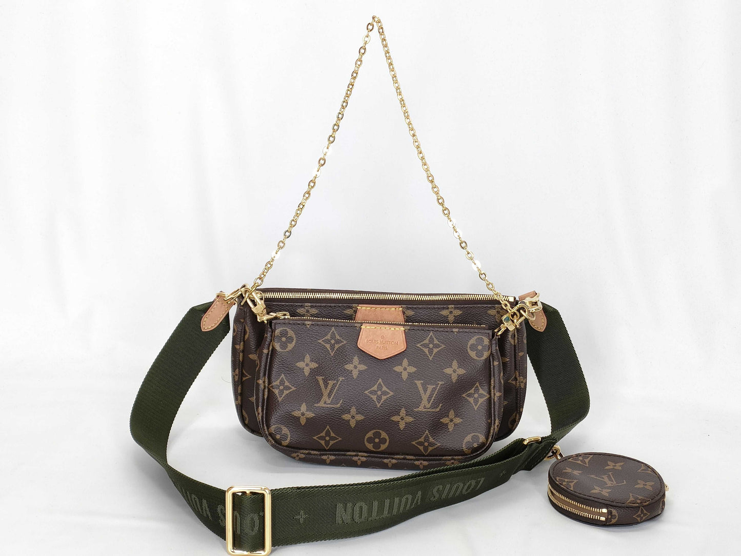 LOUIS VUITTON Monogram LV M44813 Multi Pochette Accessoires Khaki Pouch