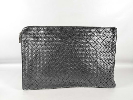 BOTTEGA VENETA Bottega Clutch Bag Intrecciato Black Clutch Bag
