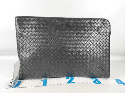 BOTTEGA VENETA Bottega Clutch Bag Intrecciato Black Clutch Bag