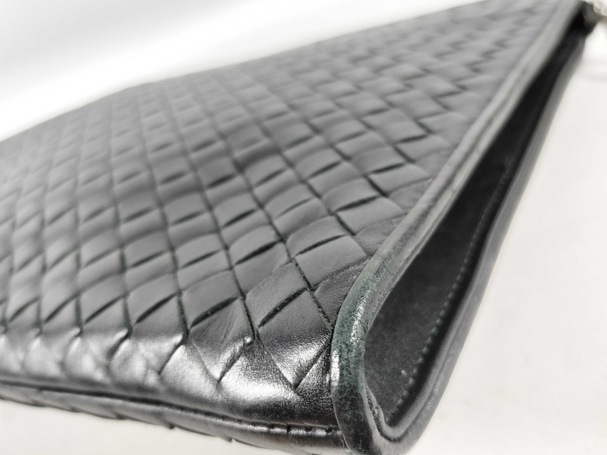 BOTTEGA VENETA Bottega Clutch Bag Intrecciato Black Clutch Bag