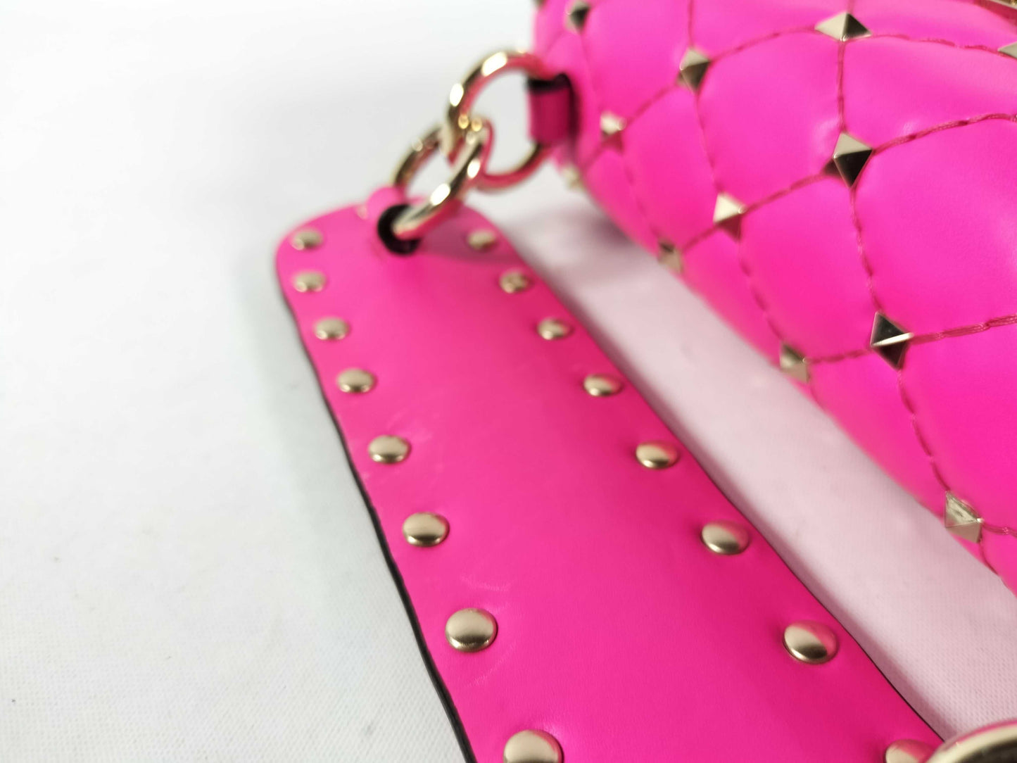 VALENTINO Rockstud Spike Fluo Mini Pink Handbag