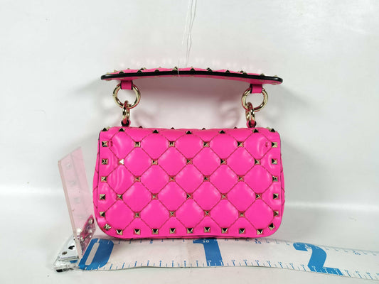 VALENTINO Rockstud Spike Fluo Mini Pink Handbag
