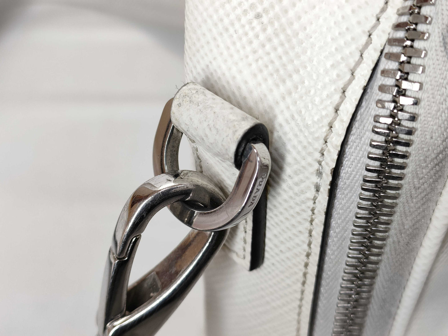 PRADA 2VH154 Saffiano White Shoulder Bag