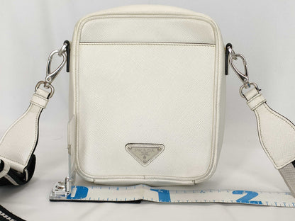 PRADA 2VH154 Saffiano White Shoulder Bag