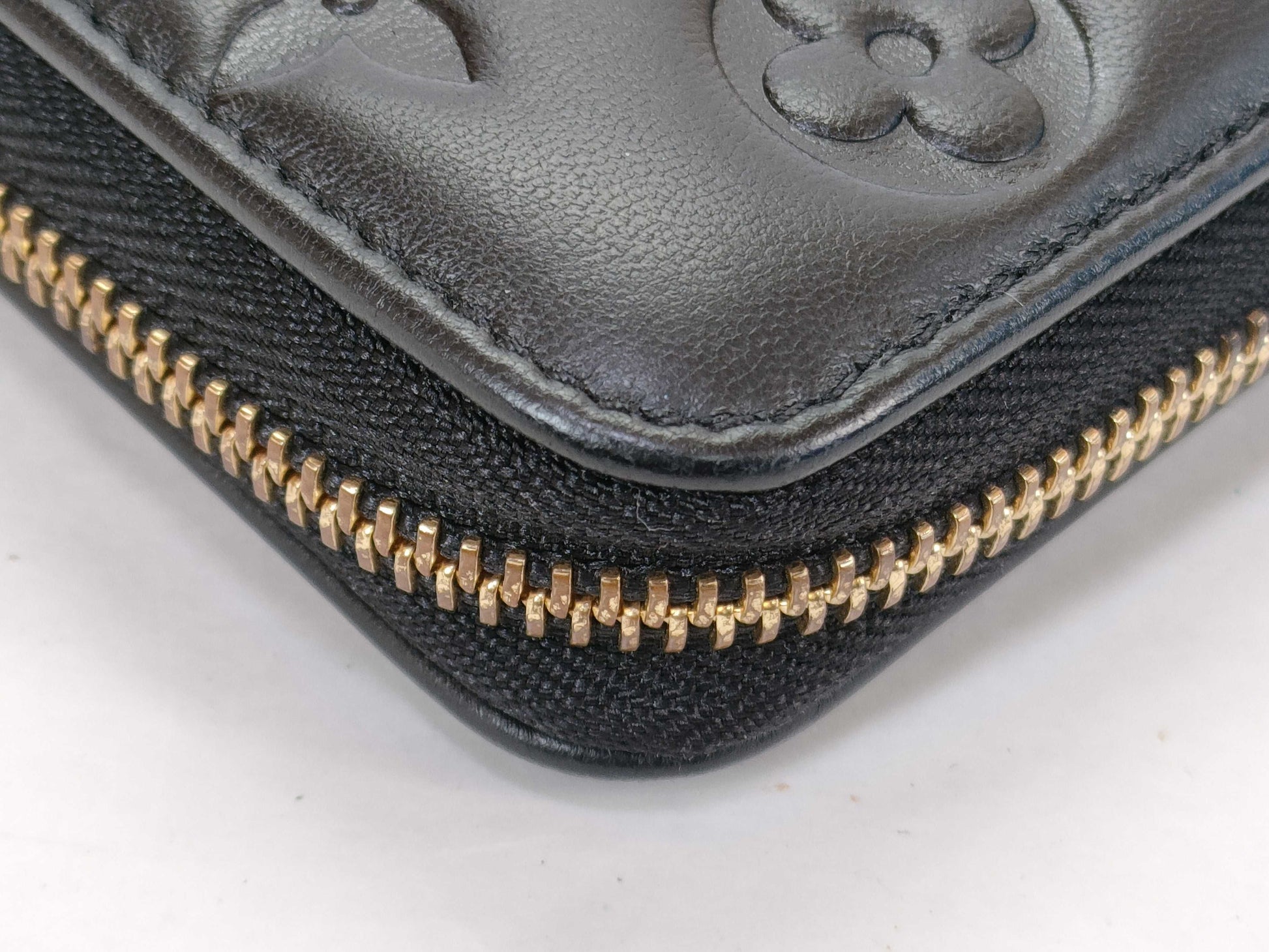 LOUIS VUITTON Monogram Embossed Noir Zippy Wallet M81510 RFID Wallet