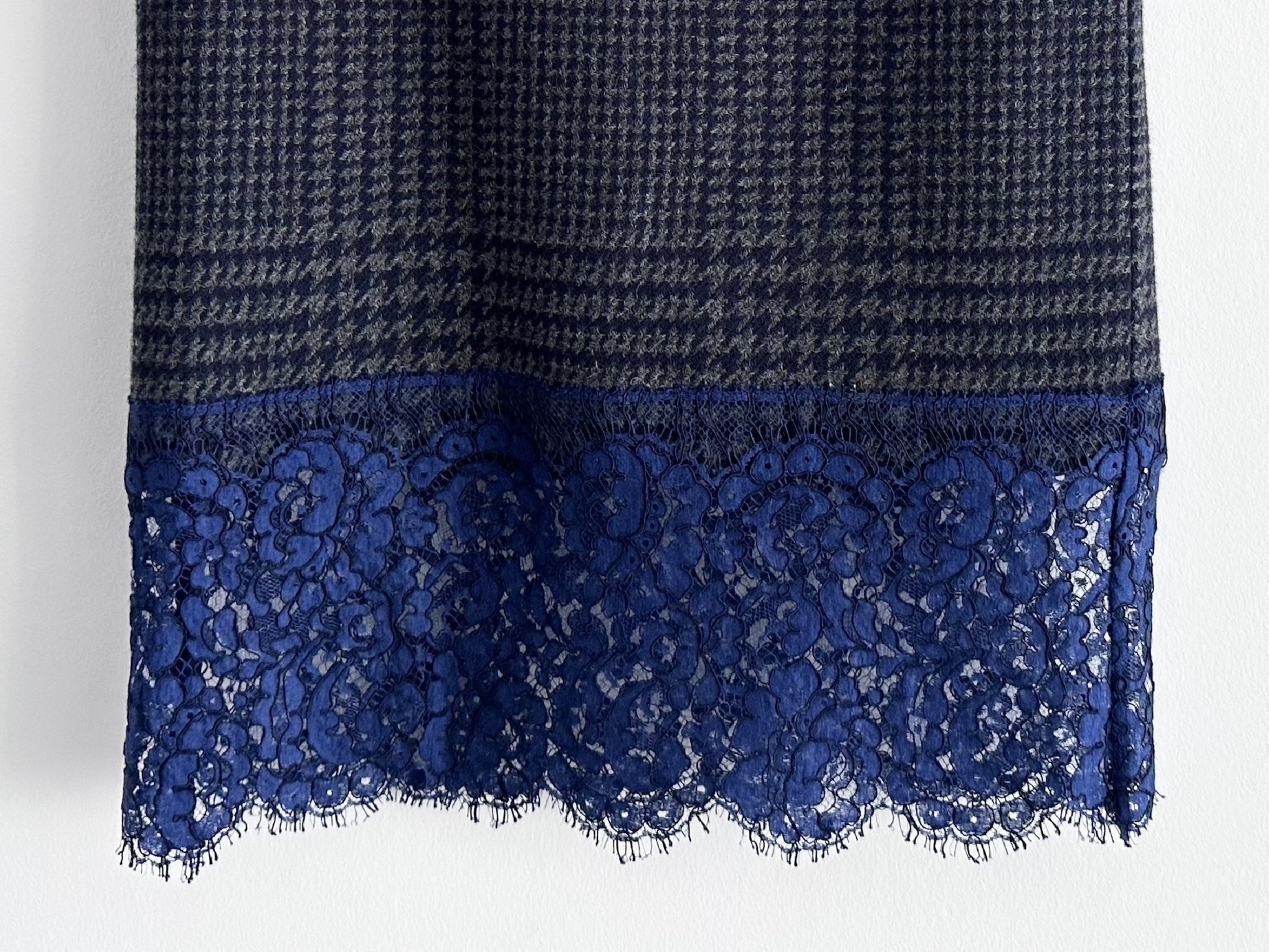 sacai Sacai Lace Hem Mixed Material Skirt, 1 Size