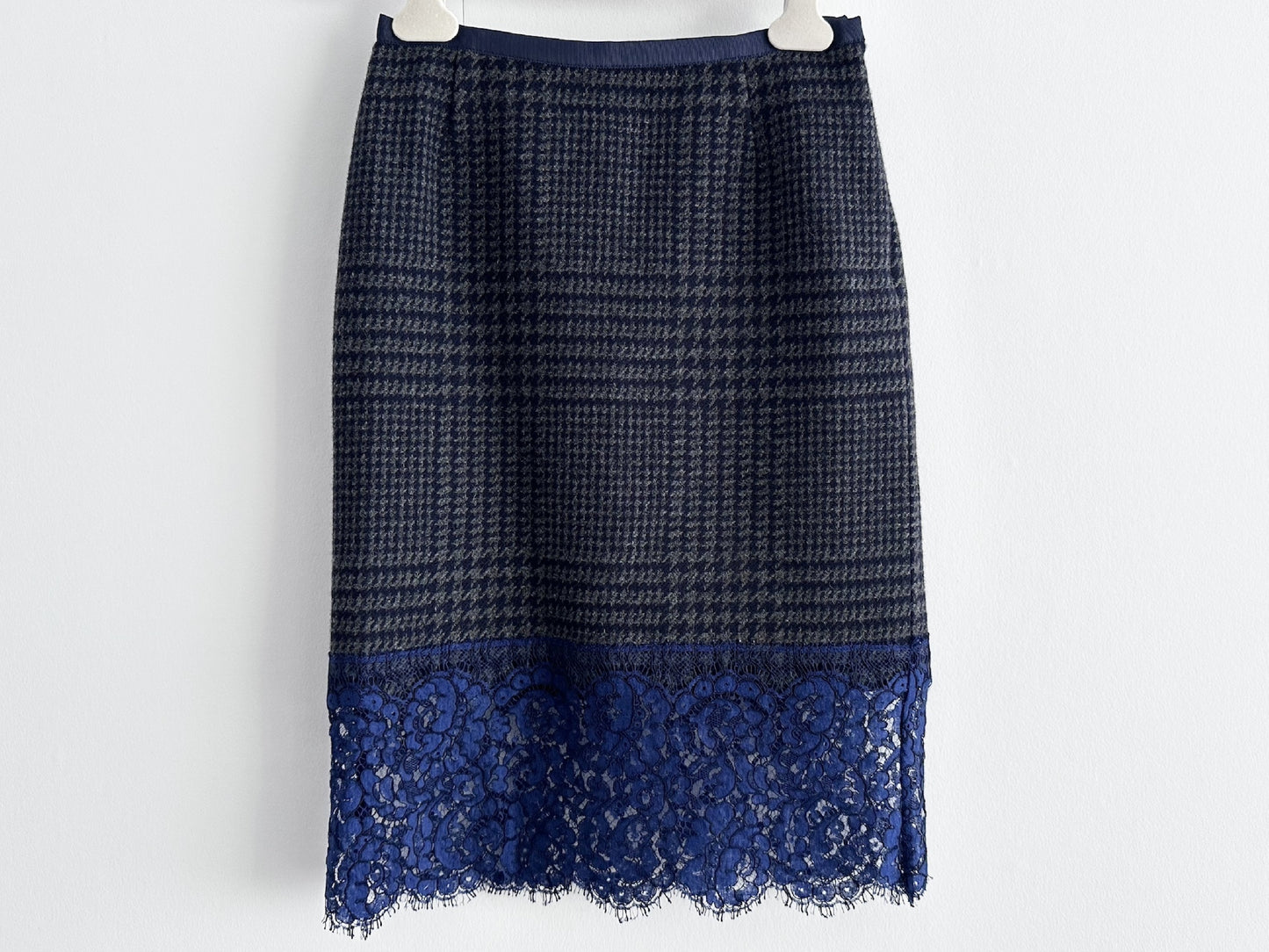 sacai Sacai Lace Hem Mixed Material Skirt, 1 Size