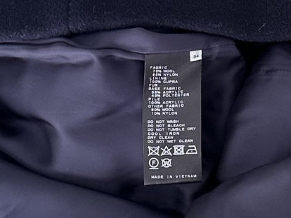 IENA No-Collar Coat, Navy, Size 34