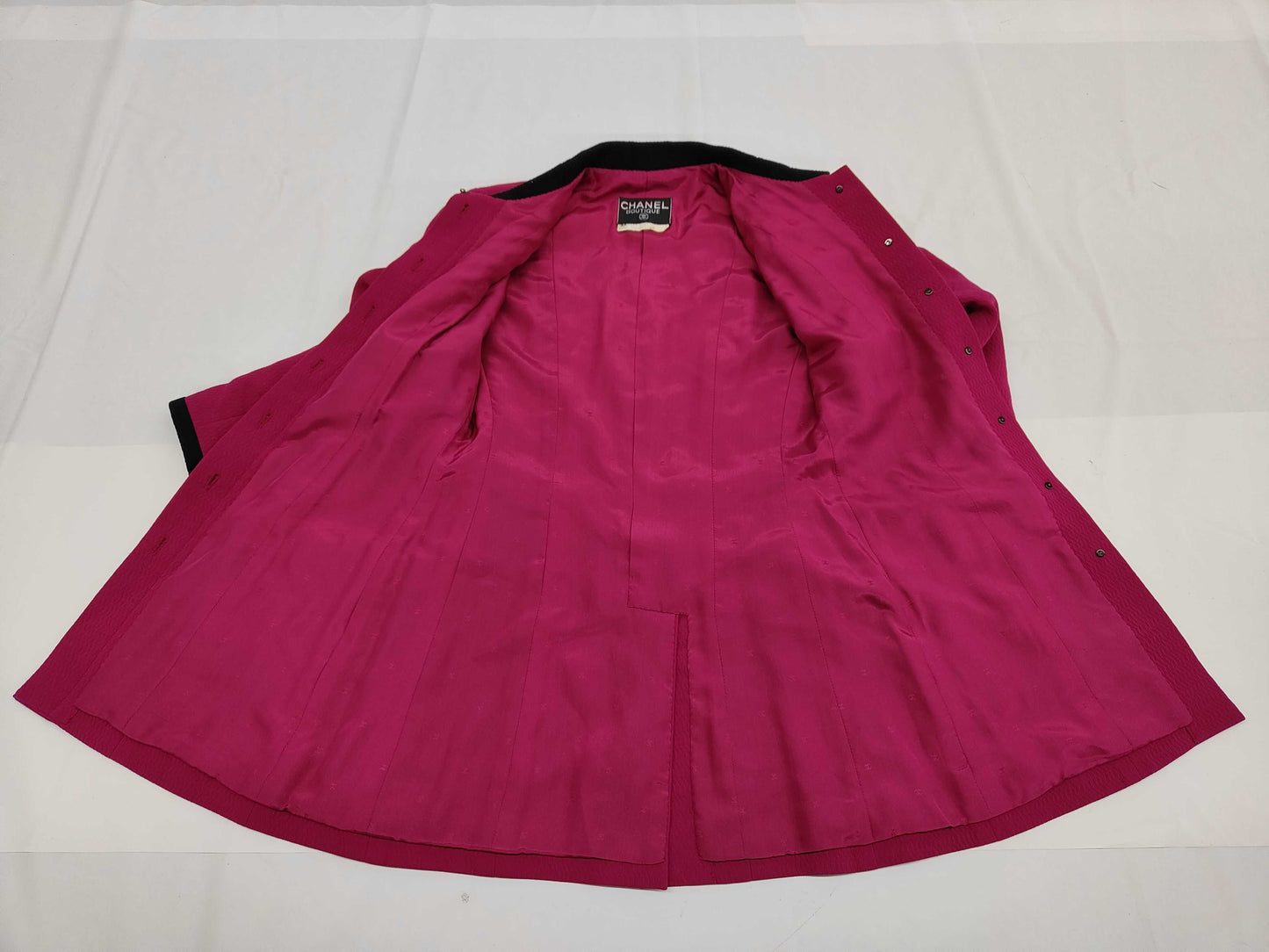 CHANEL BOUTIQUE Velvet Coat with Coco Mark Gold Buttons #34