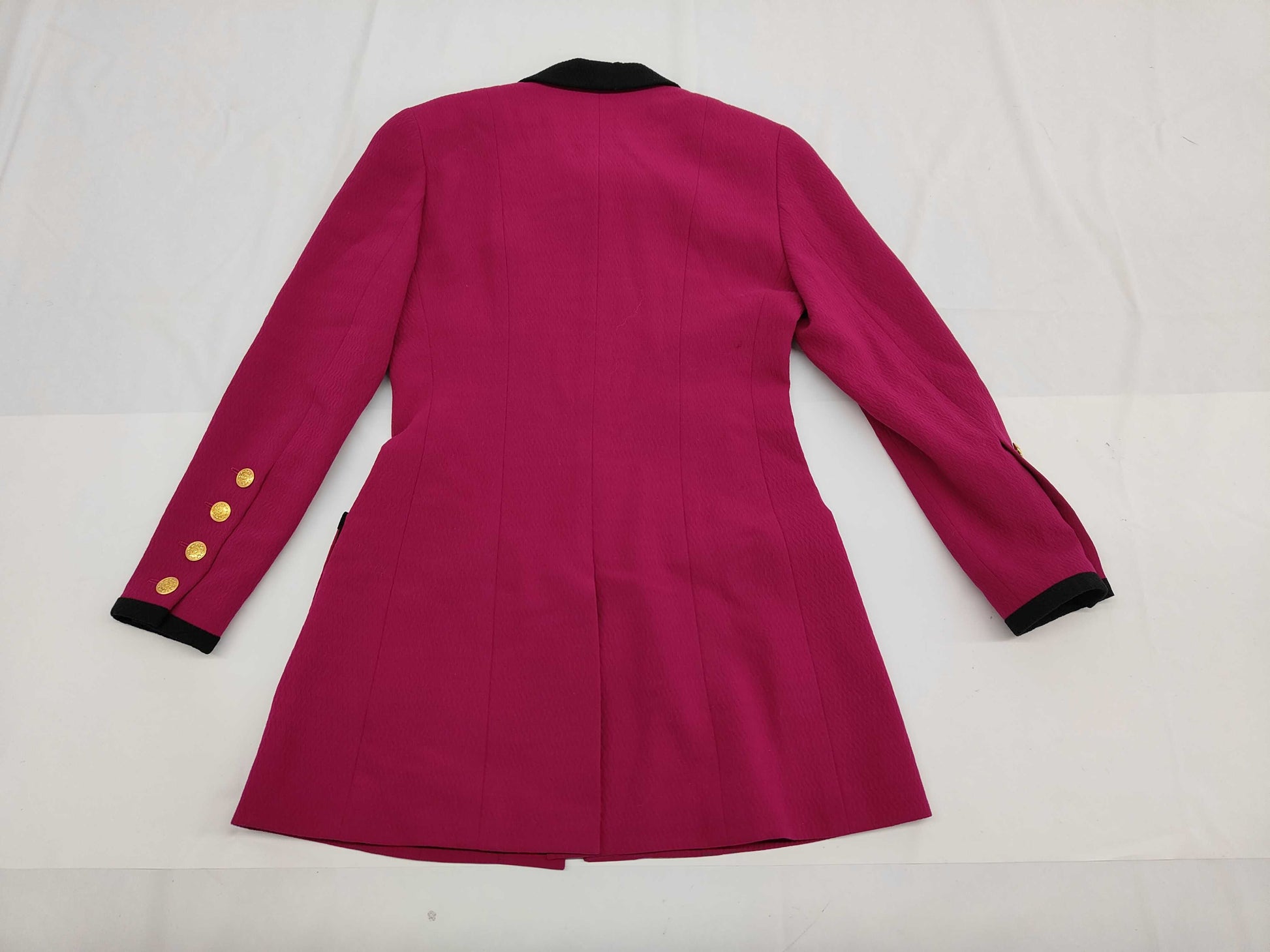 CHANEL BOUTIQUE Velvet Coat with Coco Mark Gold Buttons #34