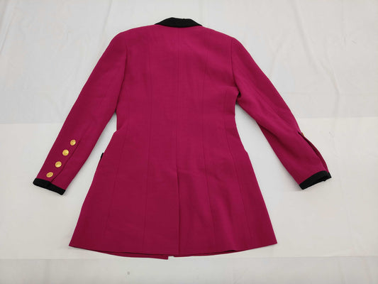 CHANEL BOUTIQUE Velvet Coat with Coco Mark Gold Buttons #34