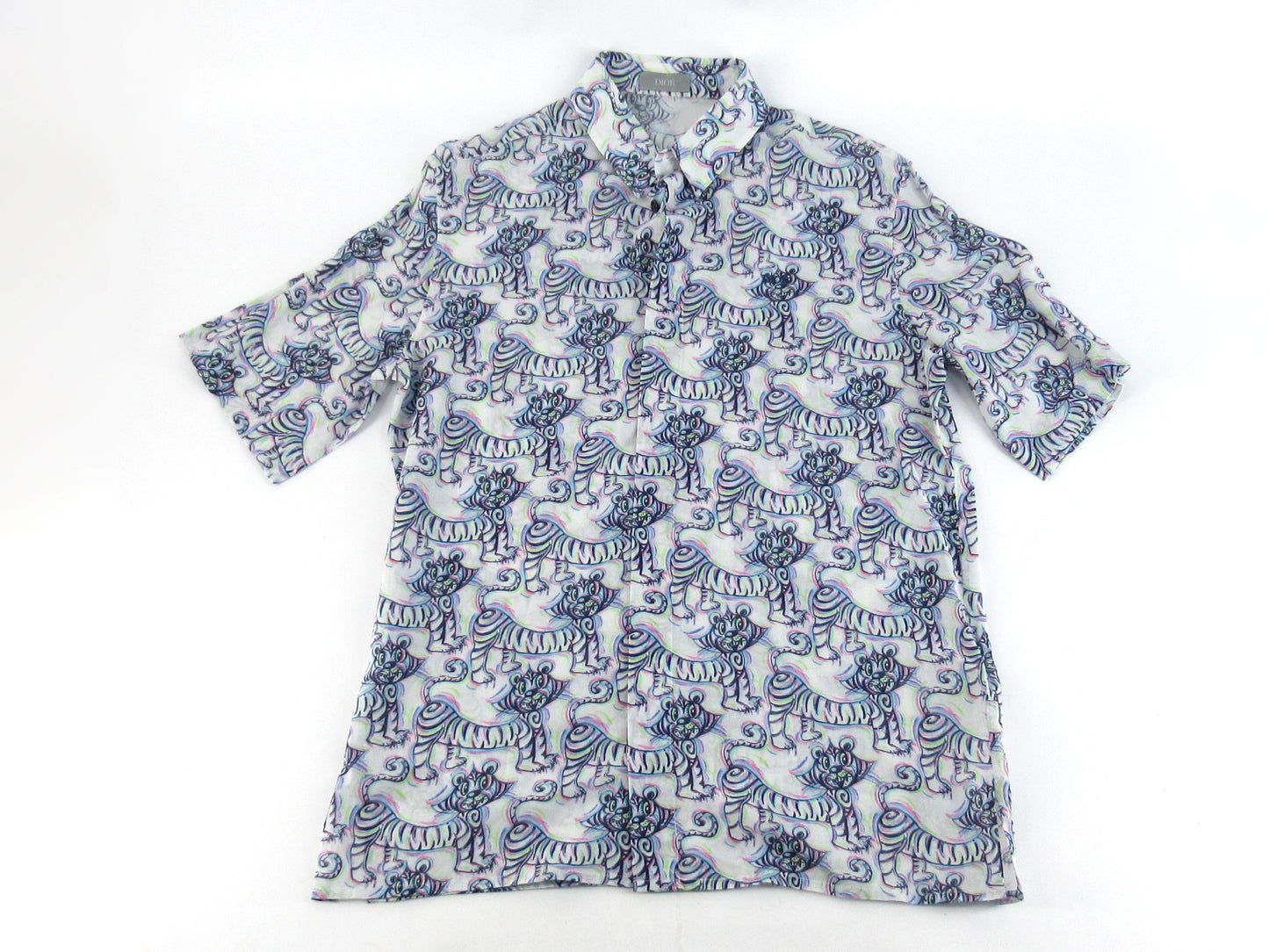 Dior Kenny Scharf Animal Print Men's Shirt, Size 37 