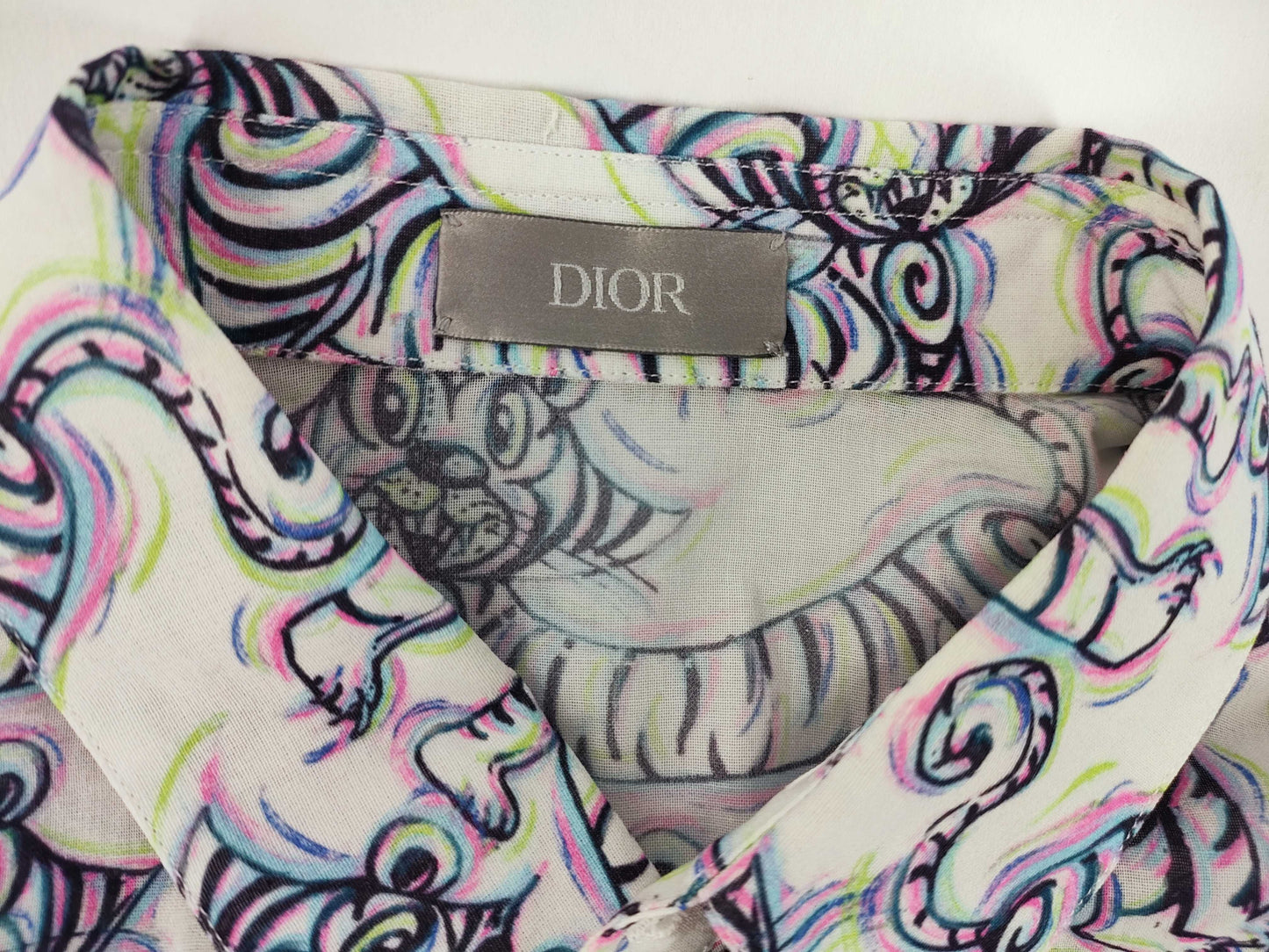 Dior Kenny Scharf Animal Print Men's Shirt, Size 37 