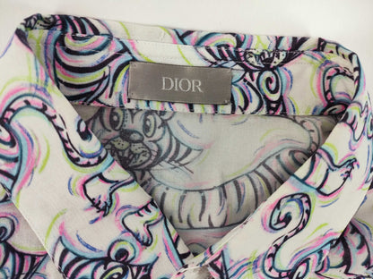 Dior Kenny Scharf Animal Print Men's Shirt, Size 37 
