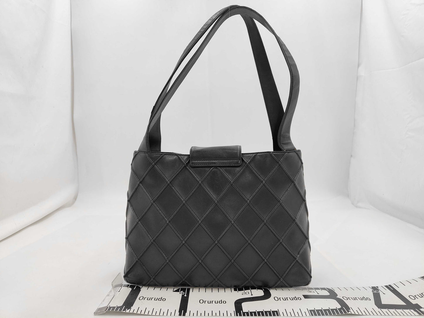 CHANEL Lambskin Bicolor Lamb Turnlock Tote Bag with Seal