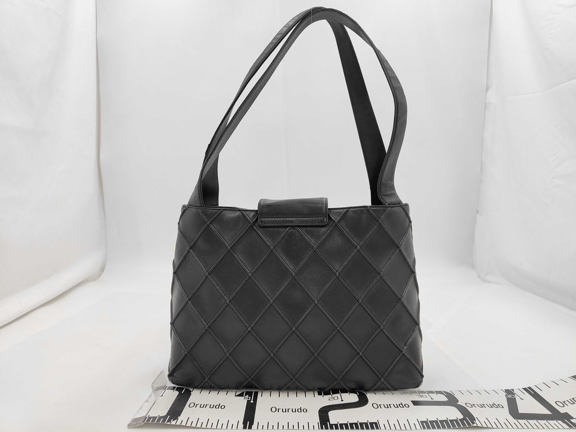 CHANEL Lambskin Bicolor Lamb Turnlock Tote Bag with Seal