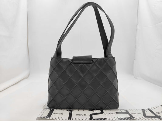 CHANEL Lambskin Bicolor Lamb Turnlock Tote Bag with Seal