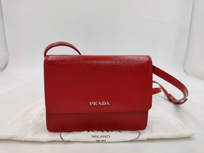 PRADA Logo Saffiano Shoulder Bag