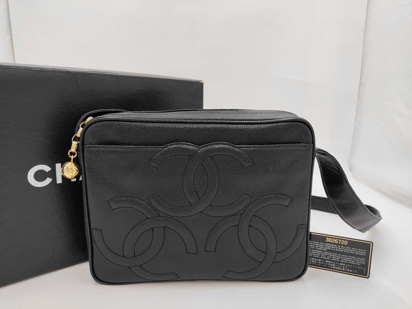 CHANEL Caviar Skin Triple Coco Shoulder Bag