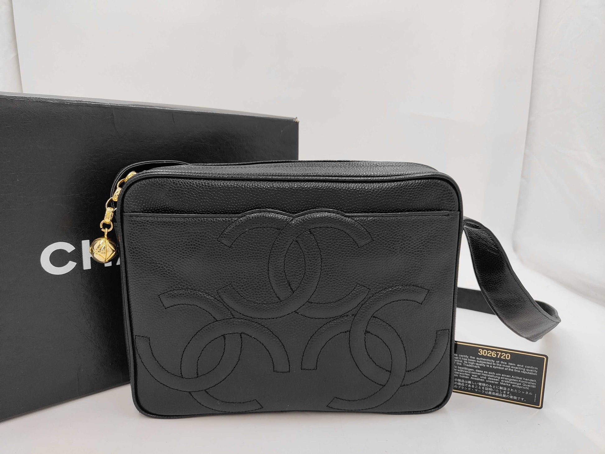 CHANEL Caviar Skin Triple Coco Shoulder Bag