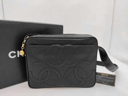 CHANEL Caviar Skin Triple Coco Shoulder Bag