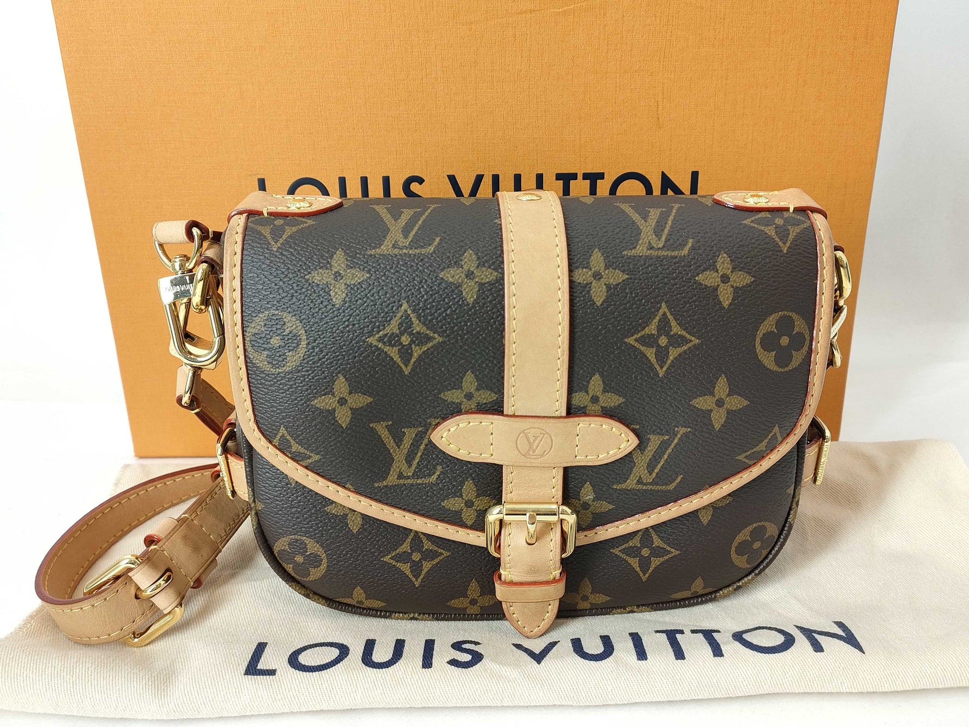 LOUIS VUITTON Monogram Saumur BB M46740 Shoulder Bag in Brown
