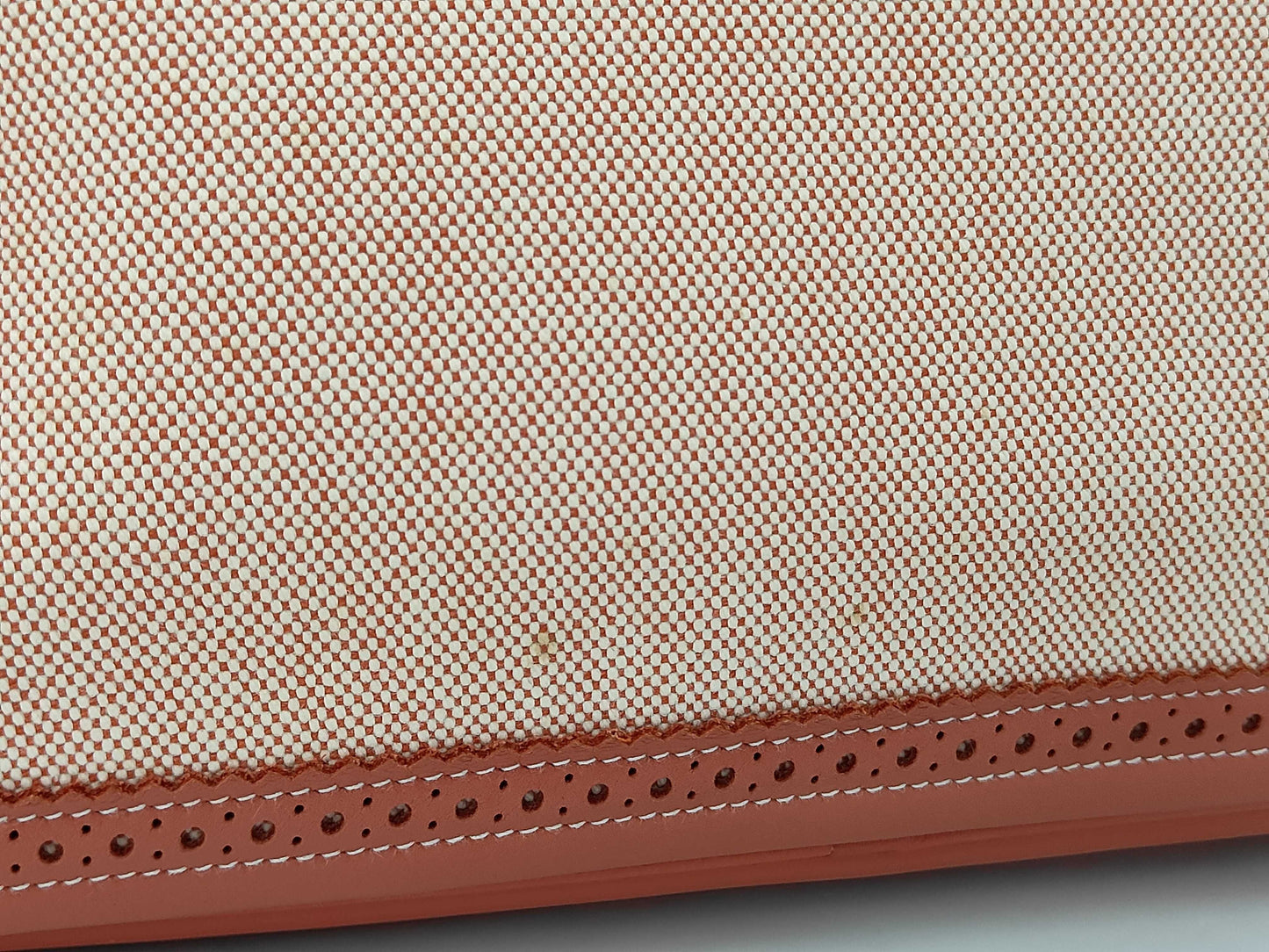 HERMES Sanguine Swift Toile Birkin 35 Gillies Palladium Plated Handbag with R Stamp