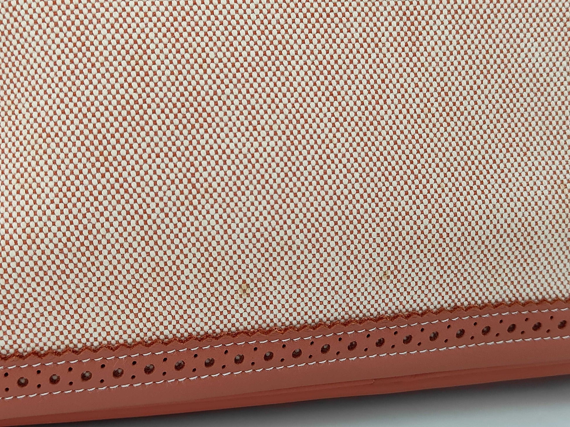 HERMES Sanguine Swift Toile Birkin 35 Gillies Palladium Plated Handbag with R Stamp