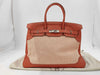HERMES Sanguine Swift Toile Birkin 35 Gillies Palladium Plated Handbag with R Stamp