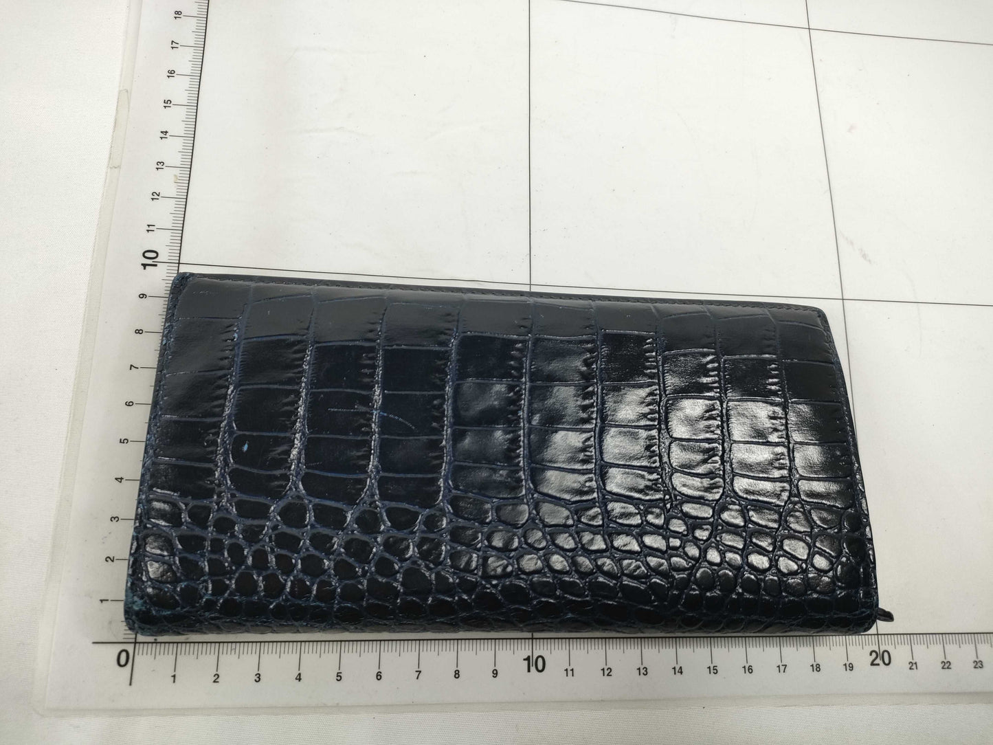 Smythson Crocodile Embossed Bi-fold Long Wallet