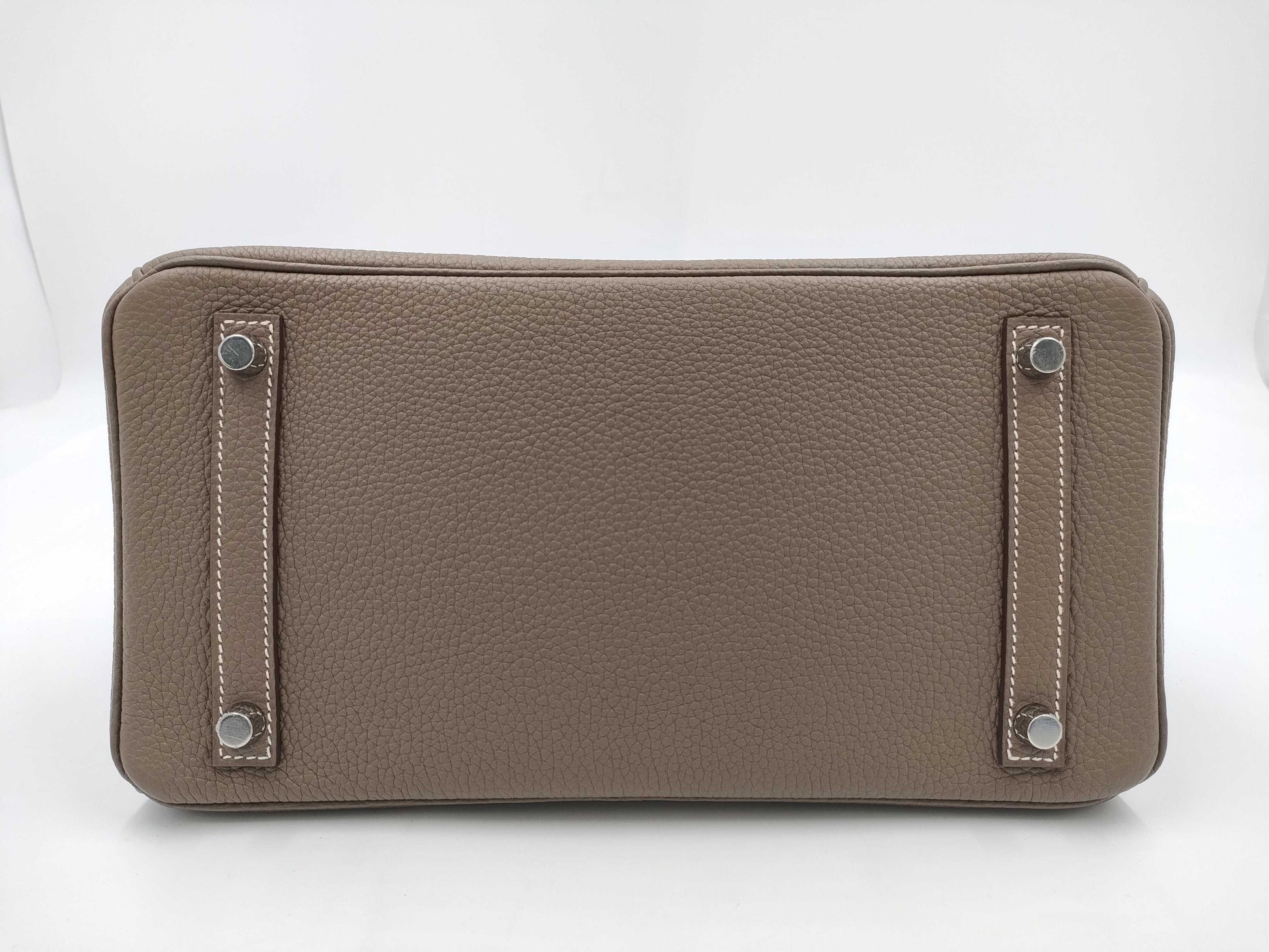 HERMES Birkin 30 Togo Etoupe Silver Hardware U Stamp Handbag