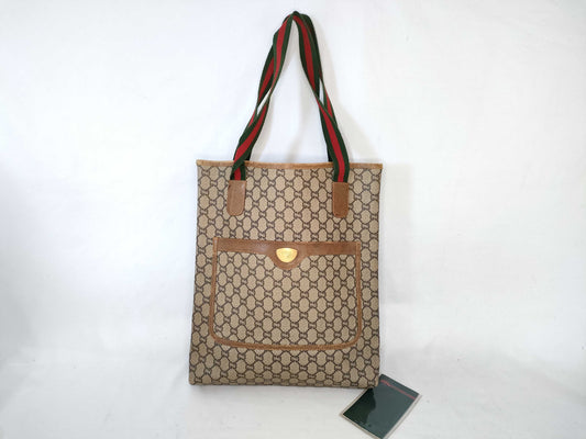 GUCCI Old Gucci Tote Bag Old Sherry Line Tote Bag