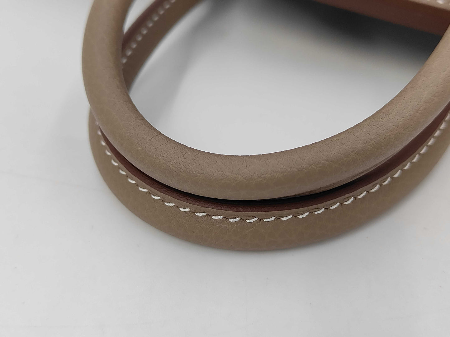 HERMES HERMES Birkin 25 Togo/Etoupe/K Stamp/Silver Handbag