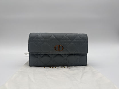 Dior Dior Long Wallet Caro Leather Long Wallet