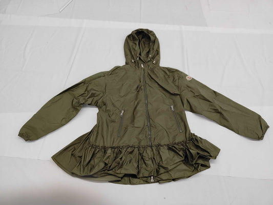 MONCLER 2019 SARCELLE Ruffle Nylon Coat, Size 0