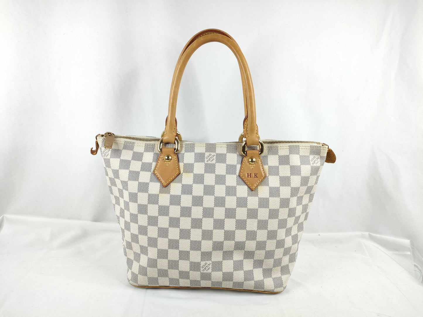 LOUIS VUITTON Damier Azur Saleya PM N51186 Handbag with Initials