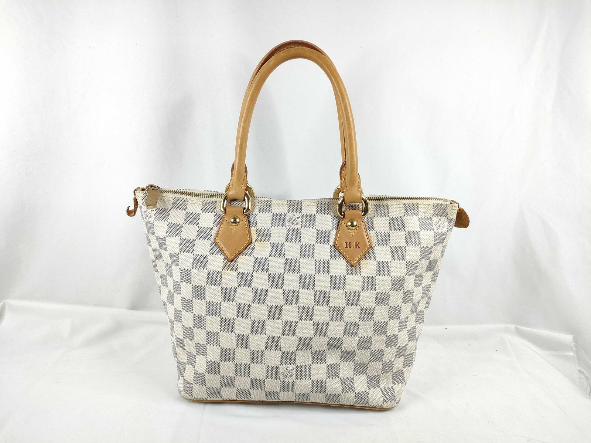 LOUIS VUITTON Damier Azur Saleya PM N51186 Handbag with Initials