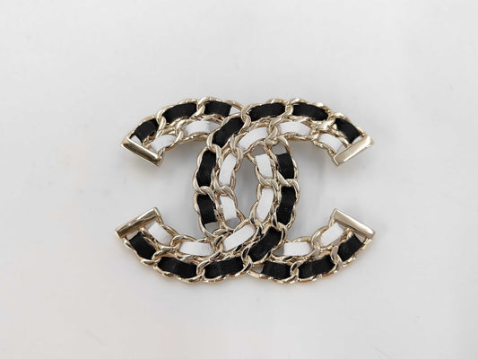 CHANEL B22A GP Leather Brooch