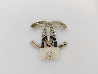 CHANEL B23C GP Resin Leather Brooch