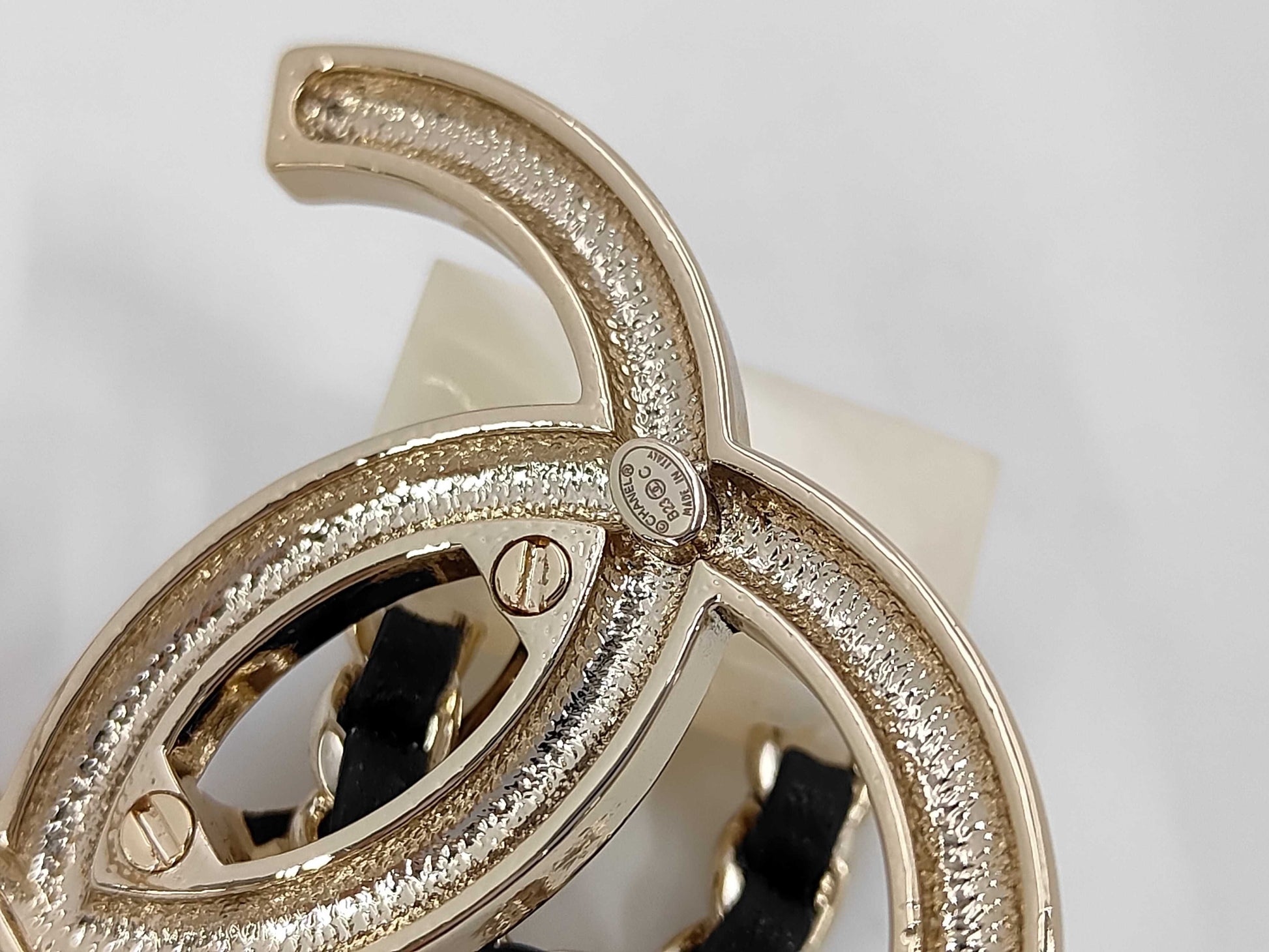 CHANEL B23C GP Resin Leather Brooch