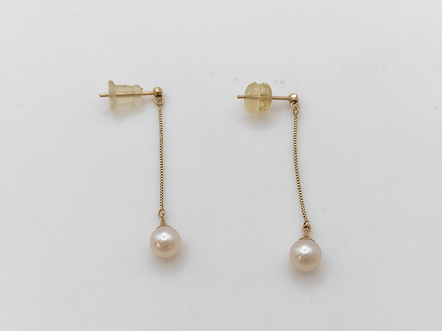 Pearl earrings, diameter approximately 5.1mm, K10, 0.8g 