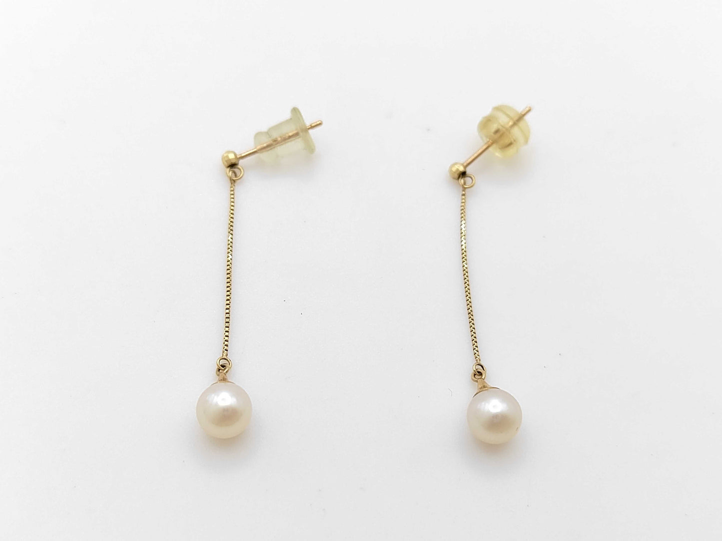 Pearl earrings, diameter approximately 5.1mm, K10, 0.8g 